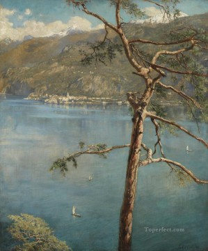 風景 Painting - カデナッビアの春 ジョン・コリアー湖の風景